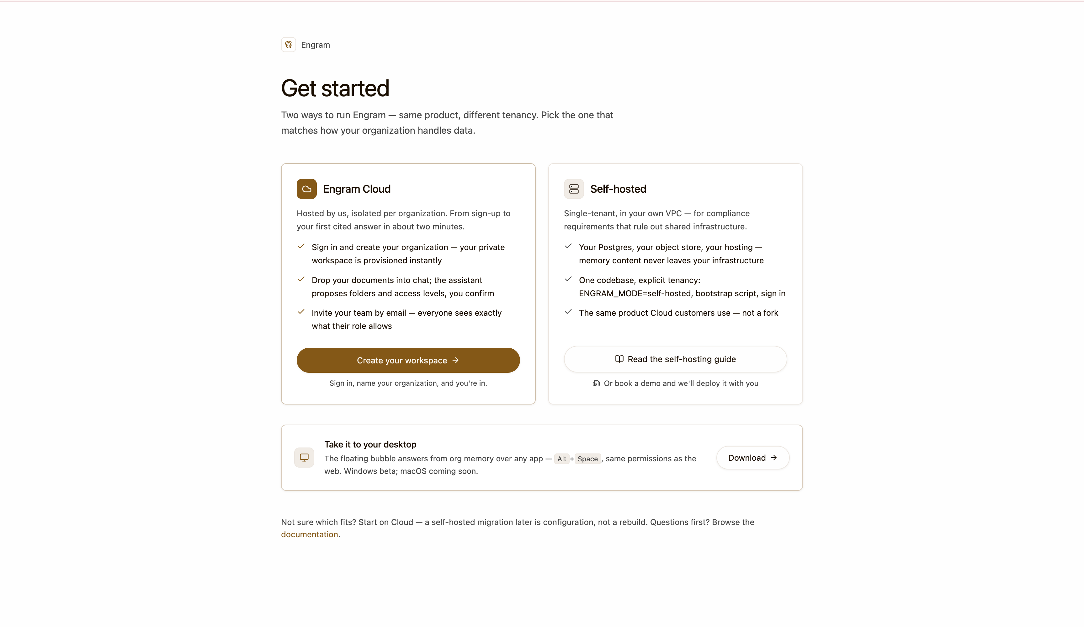 Get started: cloud or self-hosted