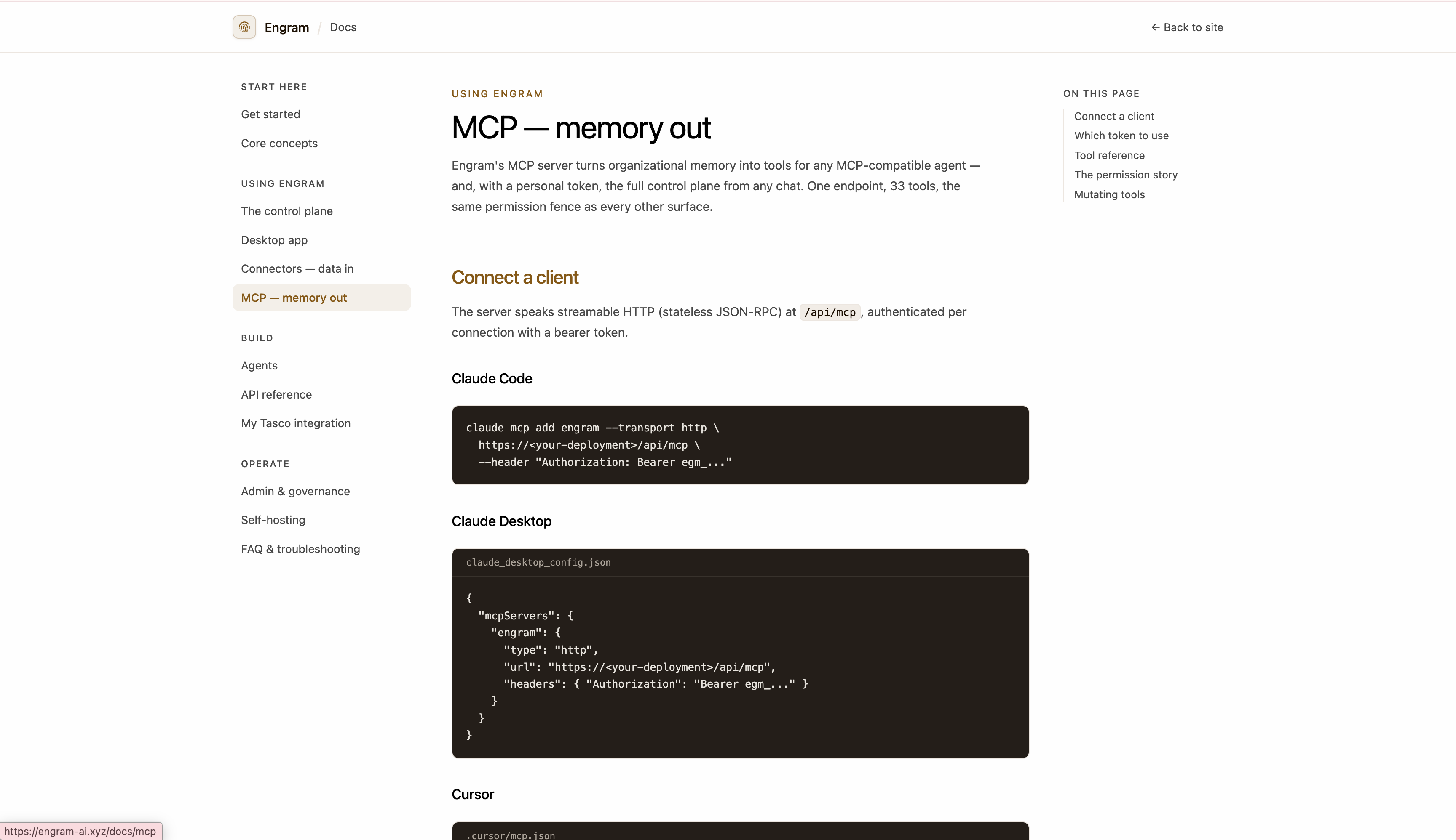 MCP server documentation