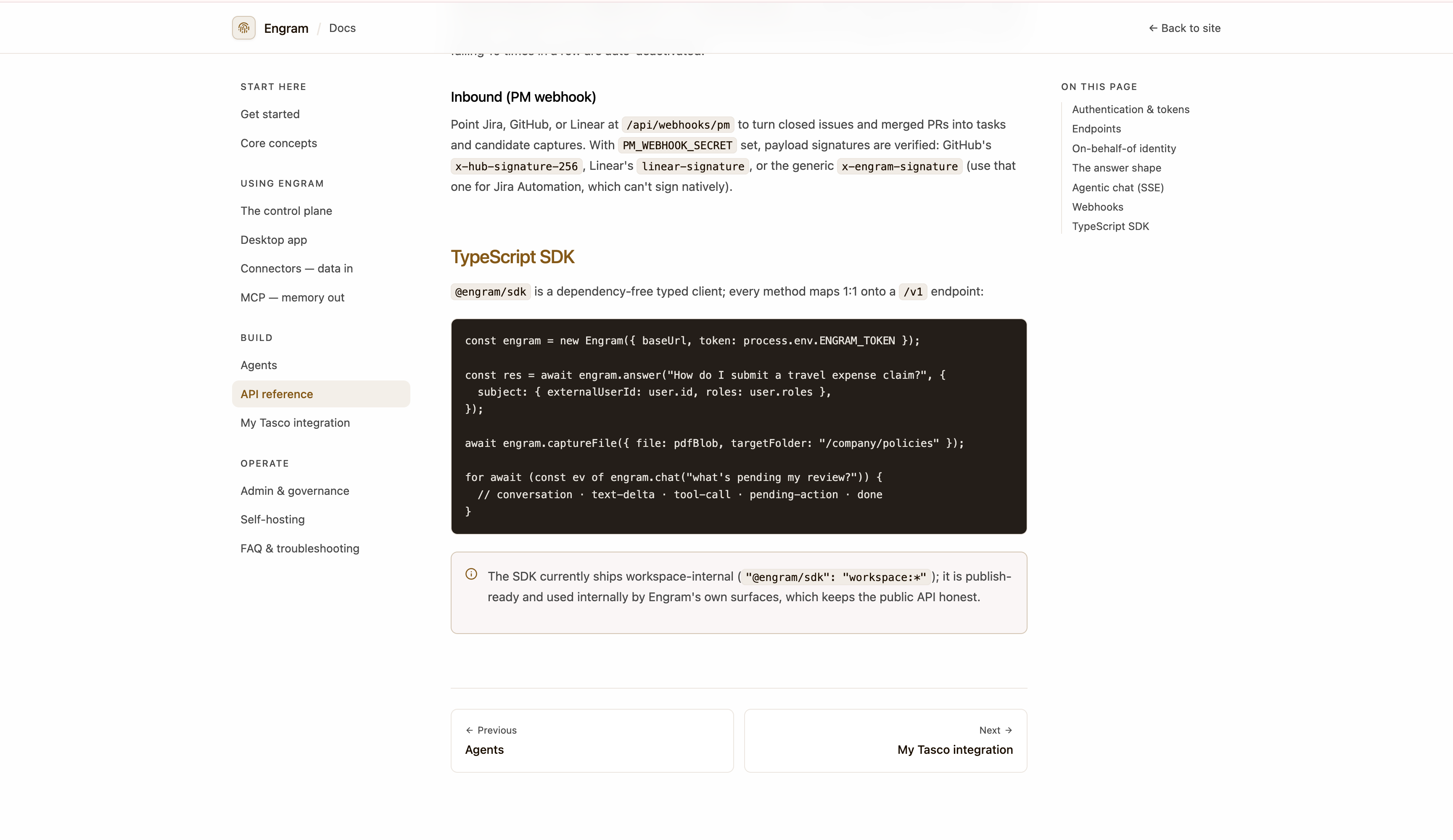 TypeScript SDK and API reference